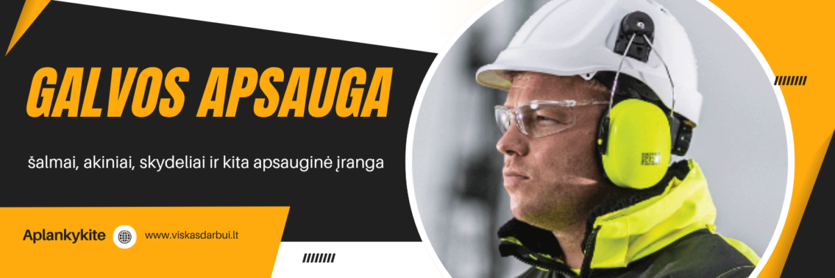 šalmai, akiniai, skydeliai ir kita apsauginė įranga Galvos apsauga